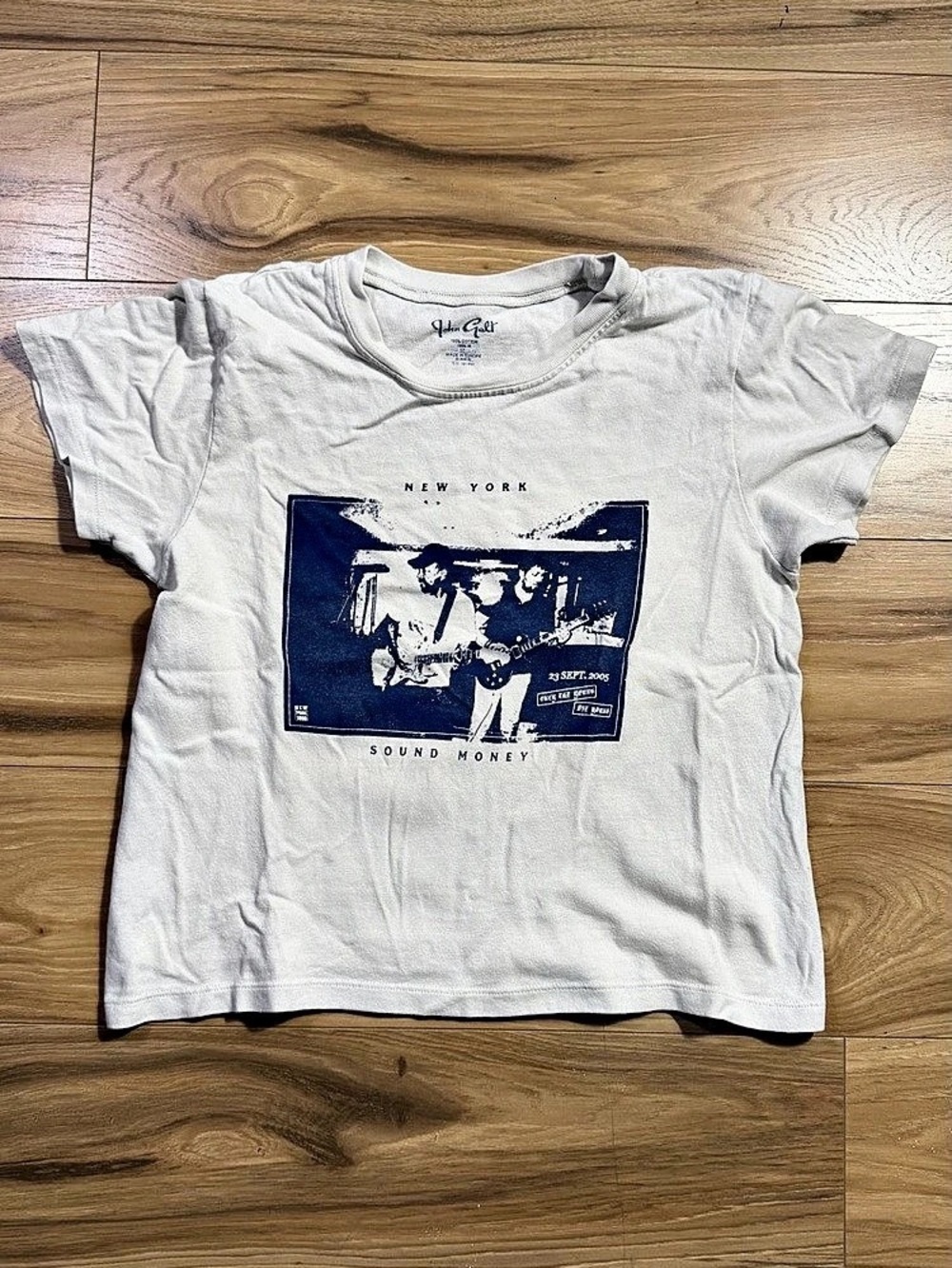 John Galt white womens baby tee
